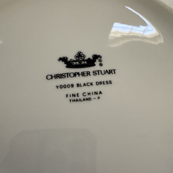 Christopher Stuart Gold Black Dress Y0009 8 1/4" Vegetable Pasta Serving Bowl - Picture 8 of 9